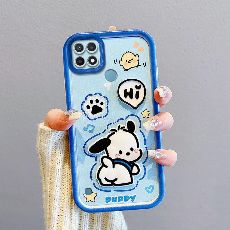 KEYSION Shockproof Case for Realme C21 Y C25Y C25S with Lanyard Silicone Cute 3D Cartoon Doll Phone Cover for Realme C11 C12 C15