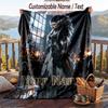 Custom Text Flannel Throw Blanket, Lightweight Cozy Bed Sofa BlanketBride of Frankenstein