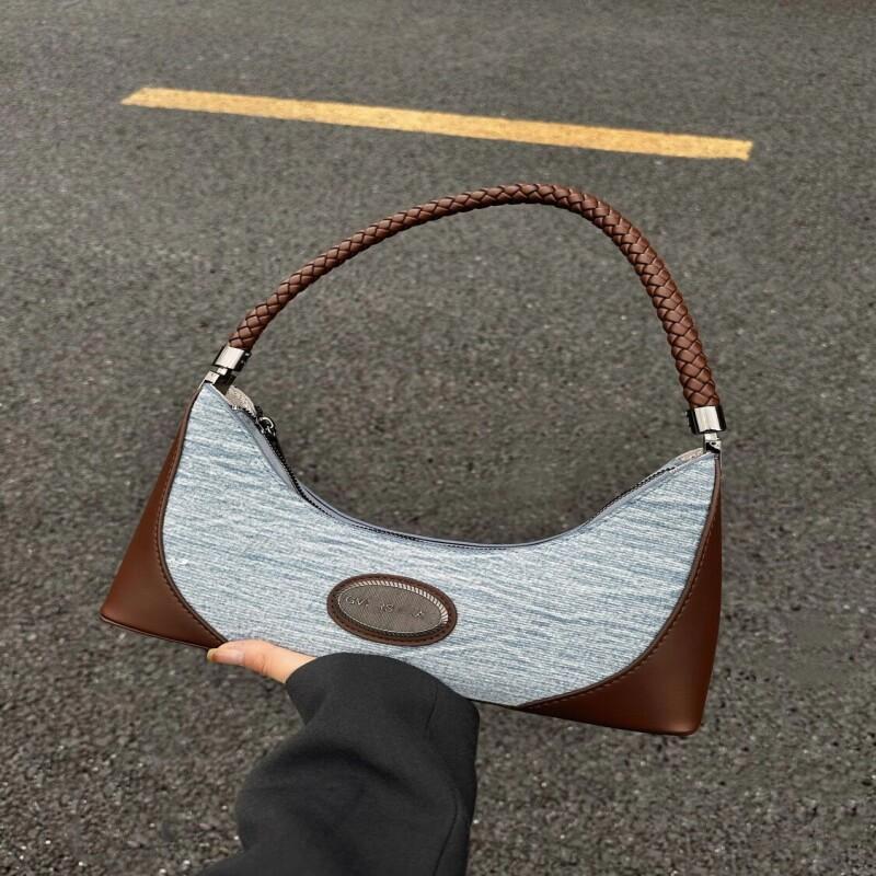 New Fashion Denim Cloth Shoulder Bag Versatile Simplicity Underarm Bag Fashion Large Capacity Simple Shoulder Bag