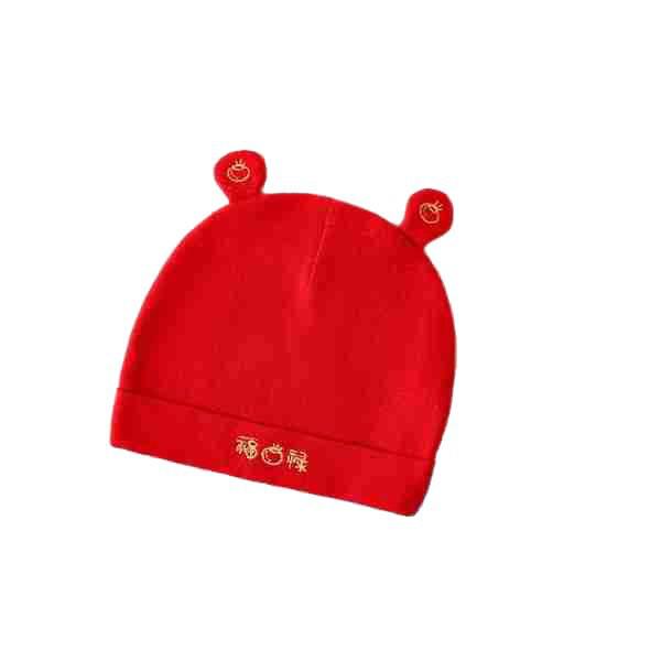 Newborn Red Spring & Autumn Pullover Hat - Festive Thin Style