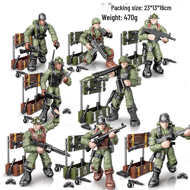 Movable Military Minifigure Building Blocks for Boys