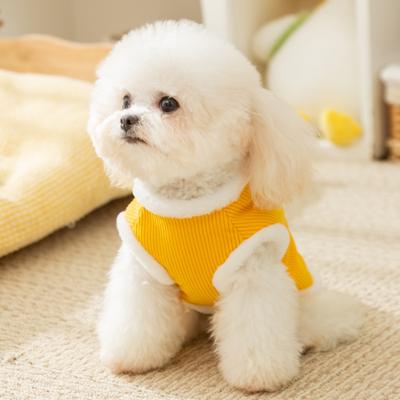 Cute Dog Vest Corduroy Velvet Teddy Bear Puppy Kitten Two Feet Warm Pet Cat Clothes