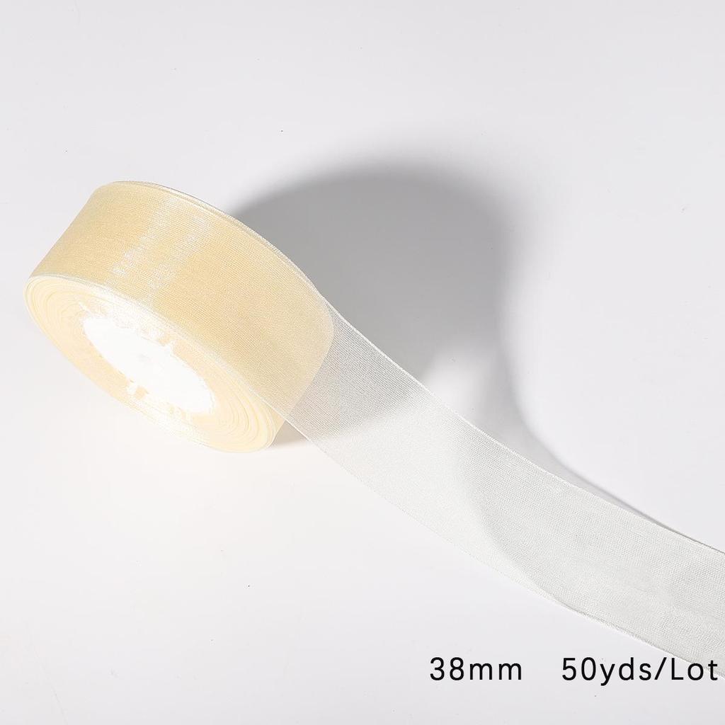 50 Yards Roll Organza Fabric Ribbon, 38mm for Gift Wrapping Party Wedding Decoration DIY