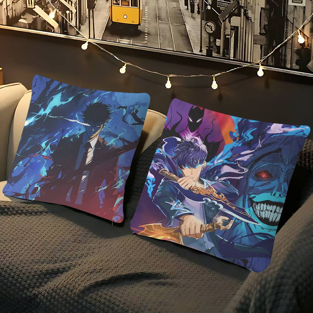 Cartoon Solo L-Leveling Kissenbezug Für Schlafzimmerzimmer Und Wohnzimmer Sofa Dekorative Kissenhülle