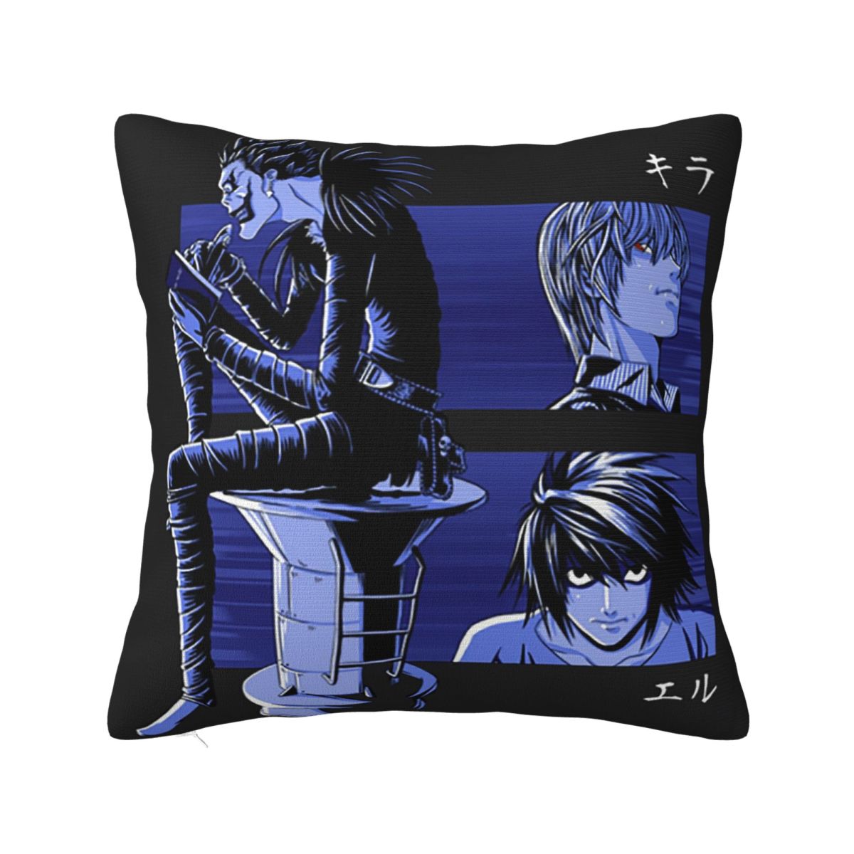 

Death Note Manga Square Pillow Cases Anime Light Yagami Cushion Covers Zippered Decorative Pillowcase for Living Room 45x45cm 12x12Inch