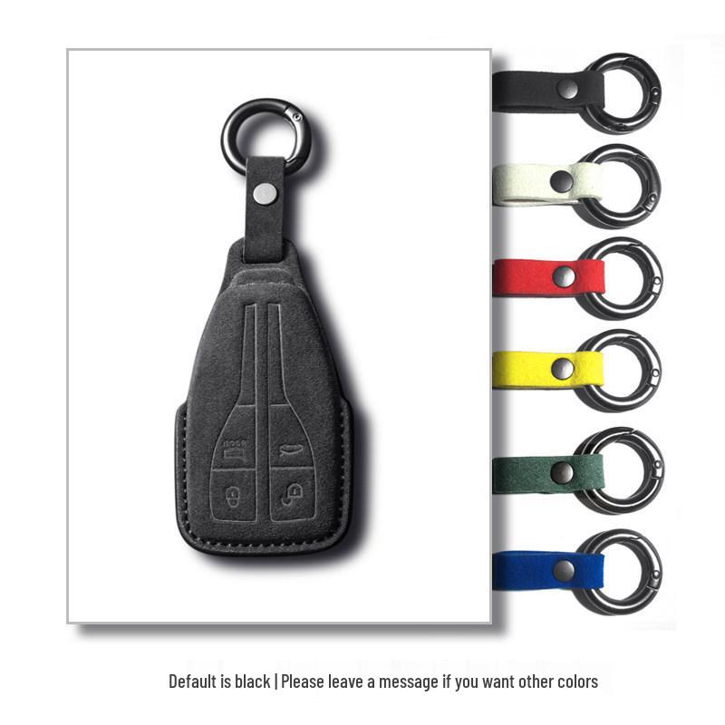 Suede Car Key Holder for FAW Hongqi HS5 HS7 H5 H6 H9 HQ9 with Buckle and Chain