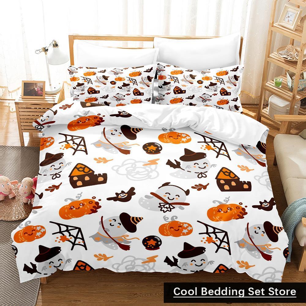 New Halloween Flying Vampire Bedding Set Single Twin Full Queen King Size Bed Set Adult Kid Bedroom Duvetcover Sets Anime Bat