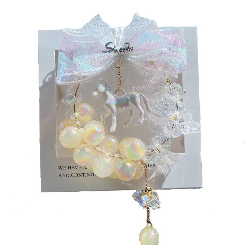 Dopamine Bubble Bead Zodiac Horse Car Pendant Vehicle Rearview Mirror Decoration