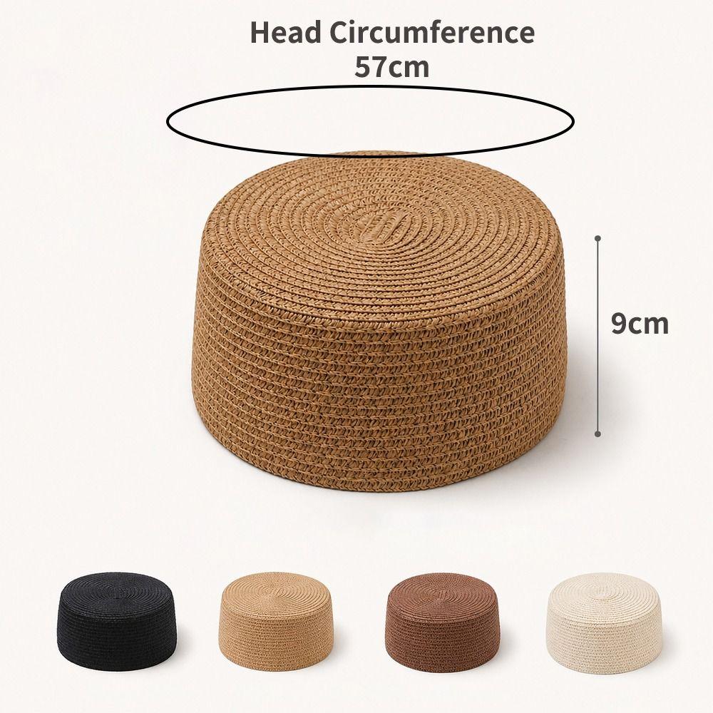 Solid Brimless Cap Structured Crown Painter Hat New Round Dress Hat Women's