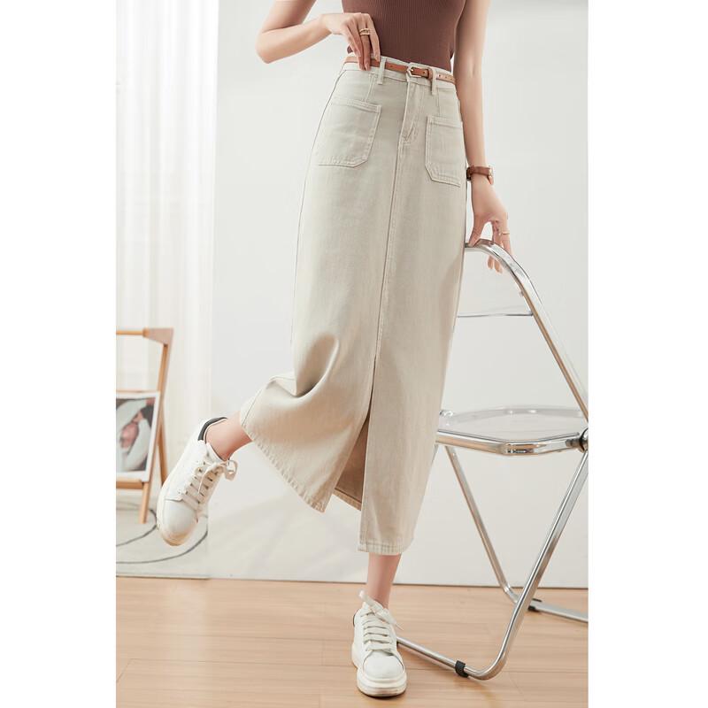 Iveni Women s Retro Slit Midi Skirt L