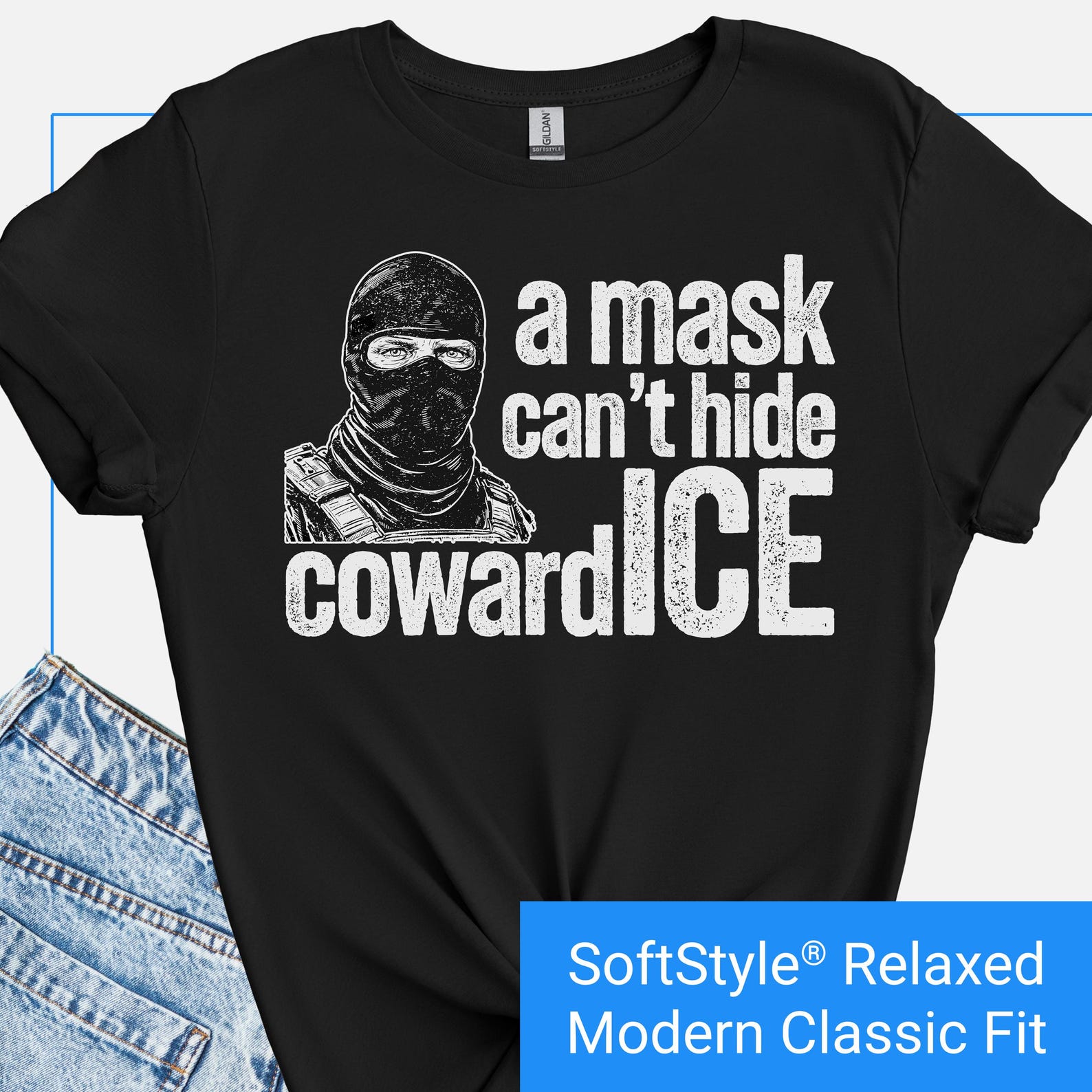 Anti ICE Protest Shirt, A Mask Cant Hide CowardICE Graphic Tee, Immigration Rights Activists T Shirt, Anti Trump T-Shirt, Liberal Protest T S