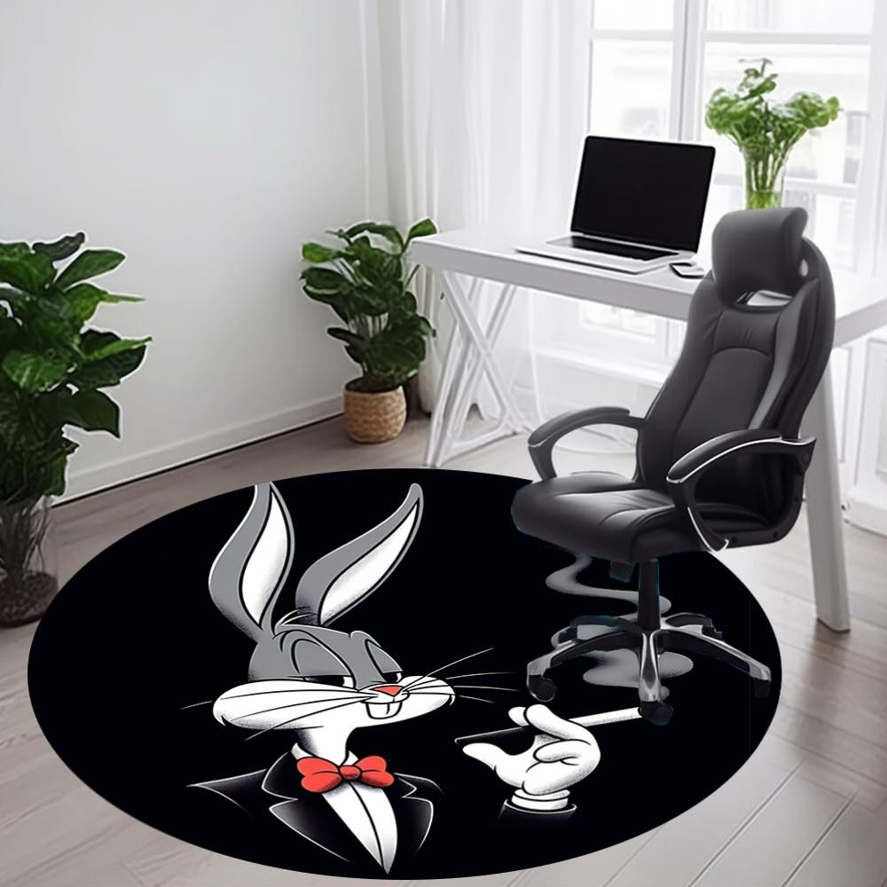 1pc Bugs Bunny Office Round Area Rug, Under Office Chairs Bedroom Living Room Home Decor, Room Deco, Available In Various Sizes