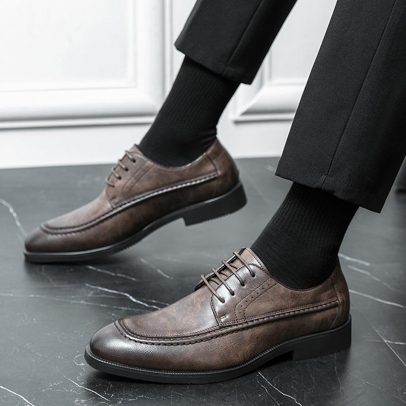 Fashion Luxury Designer Fashion New Men's Black Brown Formal Lace Up Oxfords Shoes Male Wedding Dress Prom Homecoming Zapatos Hombre