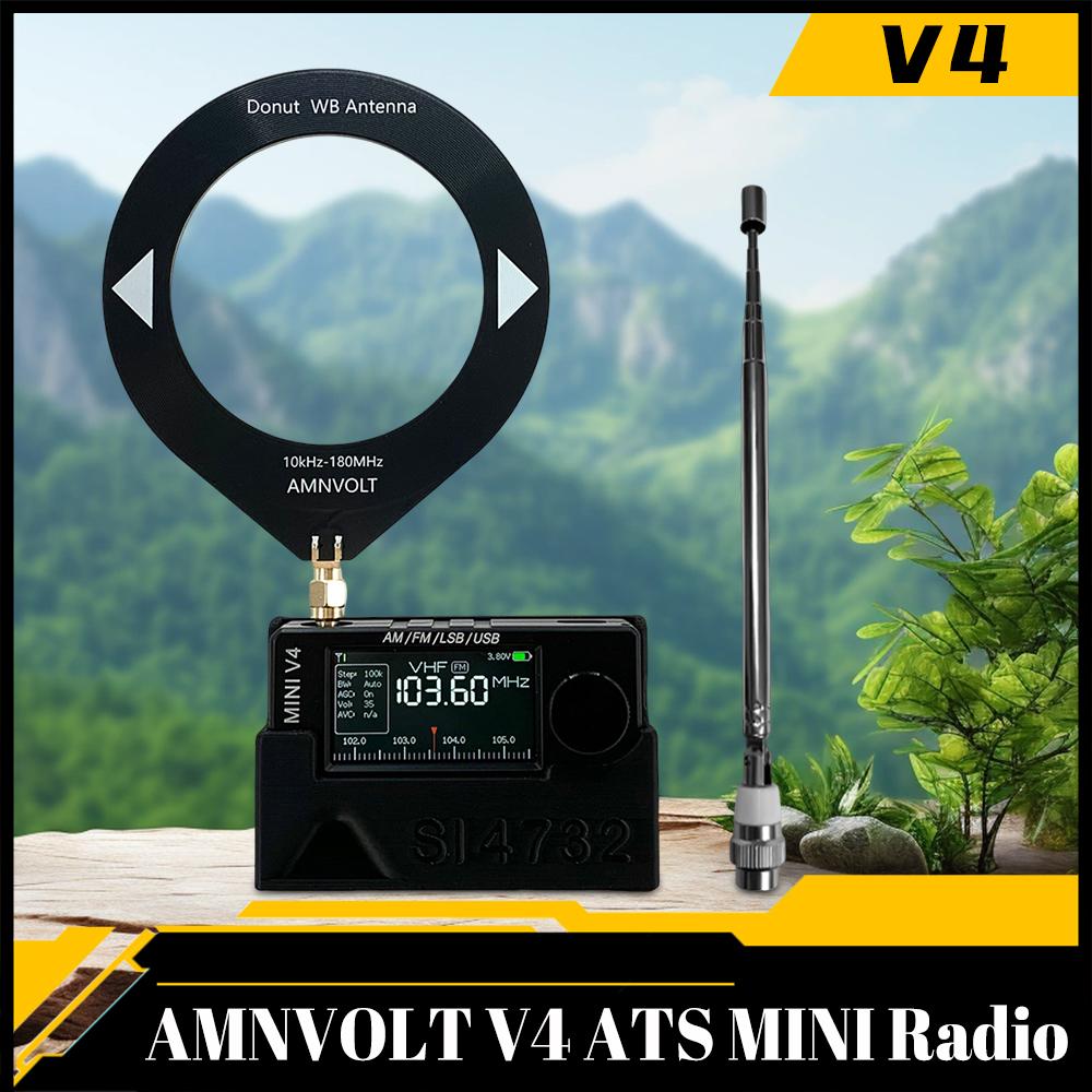 AMNVOLT V4 ATS MINI SI4732 Radio ALL Band DSP Radio FM AM SSB LSB USB Receiver with Added the Wired Headphone Feature