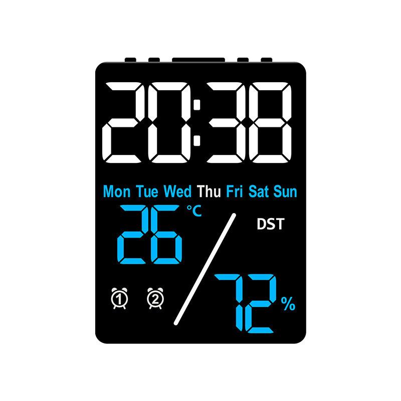 Modern Minimalist Digital Alarm Clock With Temperature And Humidity Display For Home Use