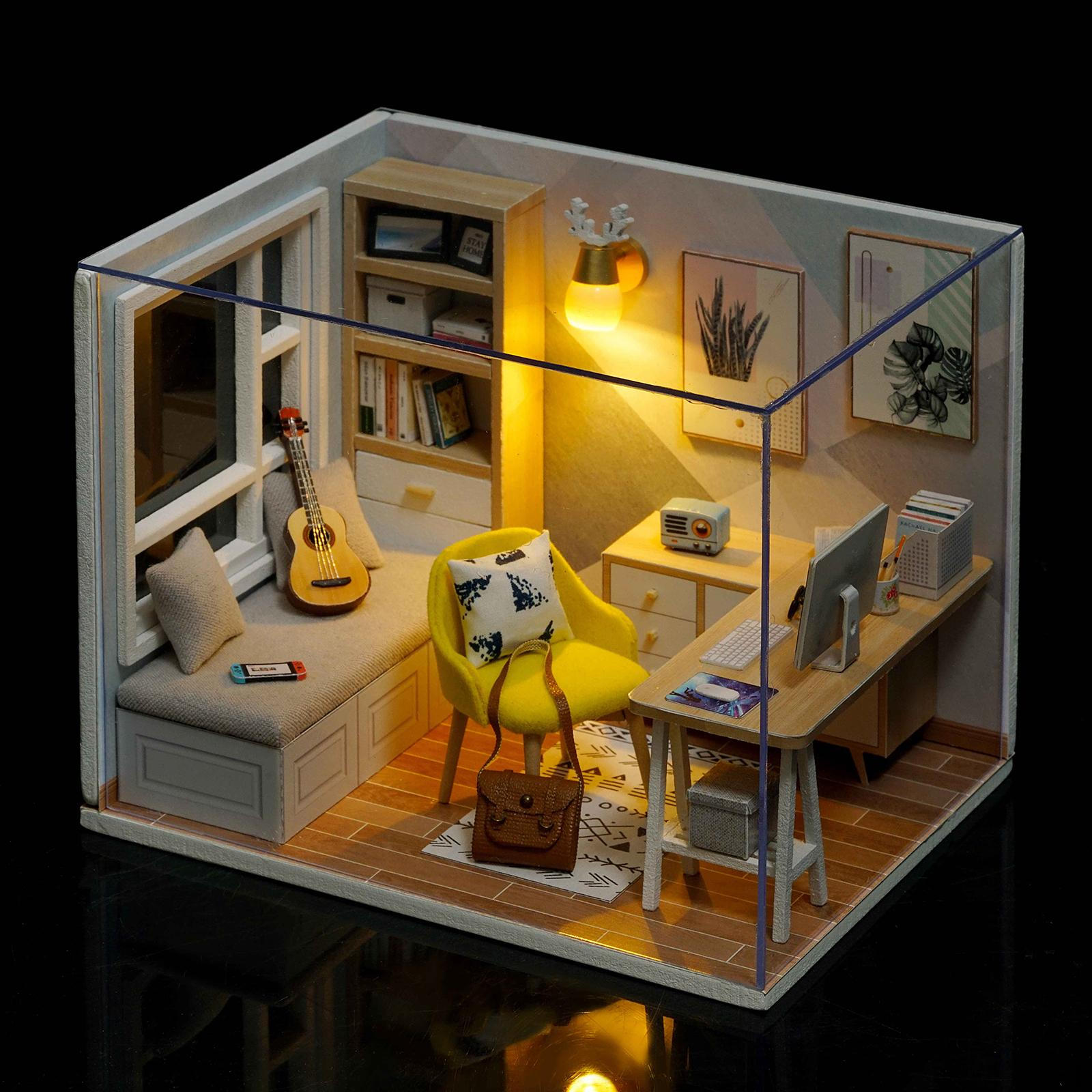 

1:32 Комплект деревянного миниатюрного кукольного домика «Солнечный кабинет» своими руками B with Cover