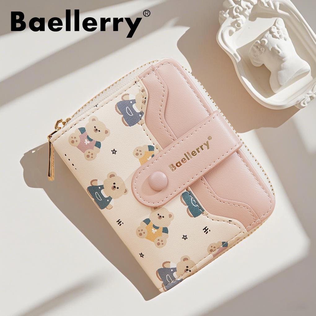 Little Bear Cartoon Zipper Wallet and Card Holder for Women & Students