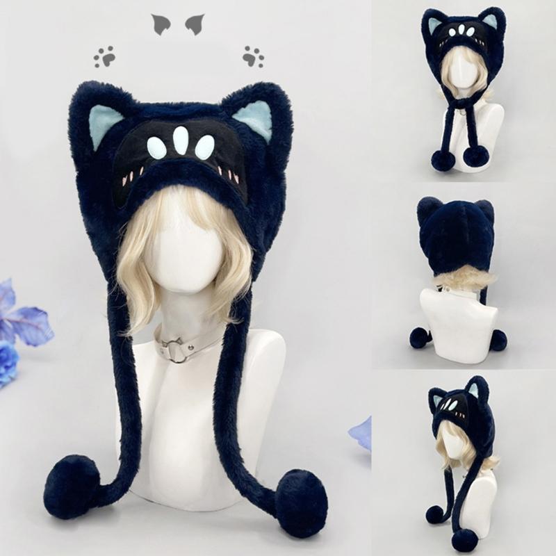 Soft Plush Cats Ear Pullover Hat For Women And Girl Warmth Autumn Winter Cold Weather Activity Warm Headwear