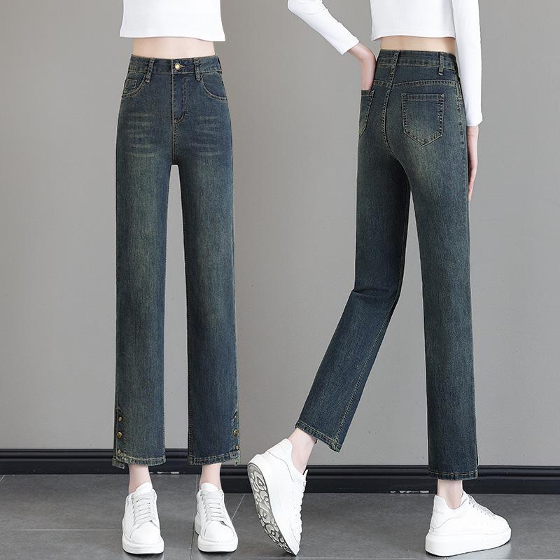 

Spring & Autumn Women s Petite Stretchy Cigarette Jeans: Irregular, Fashionable, Straight Leg Pants for a Taller, Slimmer Look 26 (Waist 1.9 feet)