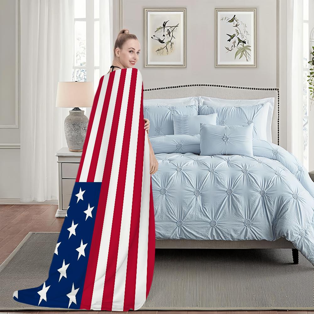 Americká USA US Vlajka Deku Pro Měkkou Přehozovou Deku na Piknik Postel Pohovku Domov Ložnici Útulnou Teplou Pohodlnou