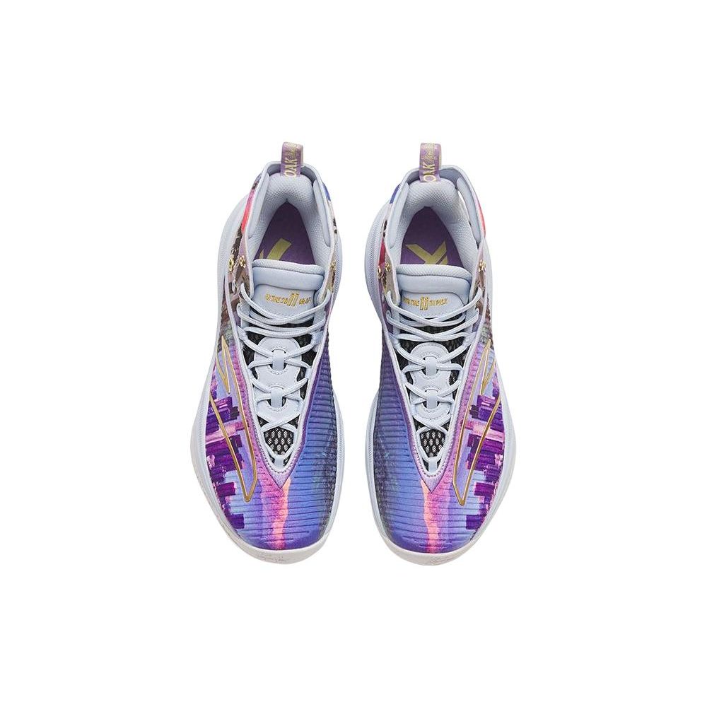 Anta KT8 Journey Shock Absorption Non-Slip Wear-Resistant High-Top Basketball Shoes Men Basketball Shoes Purple 112311101-2