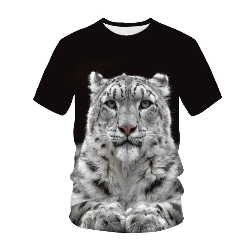 Summer Casual Men's T-shirt Animal Print 3D T-shirt Men's Round Neck Short Sleeved Comfortable Plus Size Fashionable T-shirt