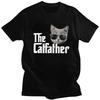 Anpassad The Catfather Kattpappa T-shirt Herr Kortärmad Ren Bomull T-shirt Fritid Fars Dag Present T-shirt Toppar Mode T-shirts