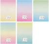 Kyoei Plastic Gradient Shitajiki Desk A4 5 Types Masking Tape Kanatora Original Set 5 Pads, Size, + Included, GS-A4-01, 2, 3, 4,