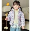 Korean Style Winter Baby Girl Thickened Short Cotton-padded Jacket Girls' Warm Cotton-padded Clothes Children's Autumn Cute Pink Cartoon Print Coats