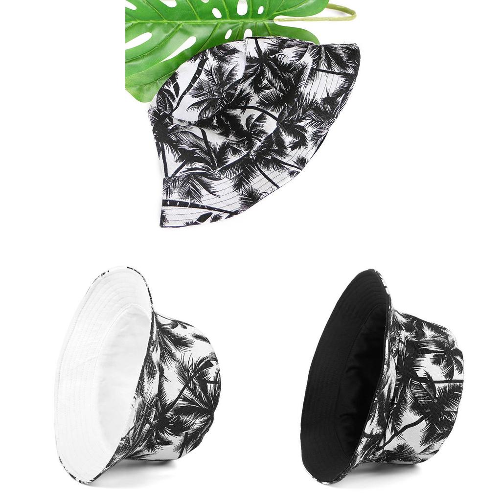 Cappello da Pescatore con Fantasia di Foglie di Cotone Con Protezione Solare Per Viaggi all'Aperto e Abbigliamento Casual