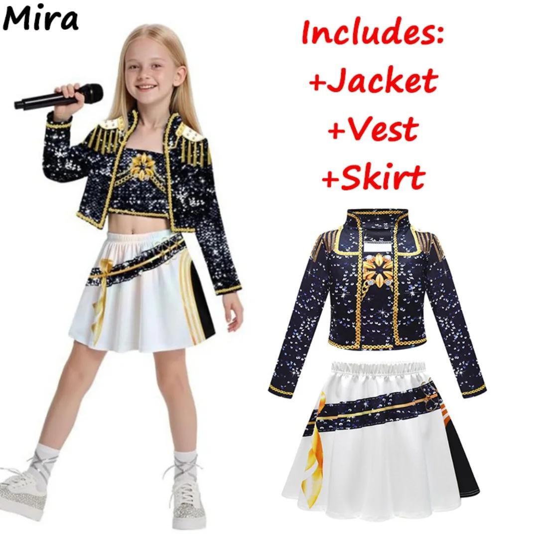 

Детские сценические костюмы Зои Руми Миры для косплея, черный костюм-униформа для девочек, на Хэллоуин, для ролевых игр, с принтом, нарядные костюмы 150cm