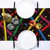 Peryiter 6 Pcs Glow Party Table Runners Plastic Neon Table Runners 14 x 108 Inch Disposable Glow in The Dark Supplies for Neon Birthday Decorations