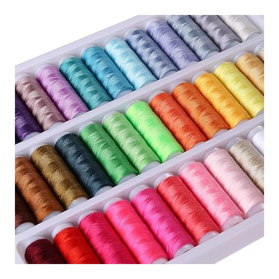 LIHAO Hand-stitched 100% Polyester Stock Sewing Thread 39 Color Set Sewing Handicraft Embroidery Thread Approx. 200 Meters
