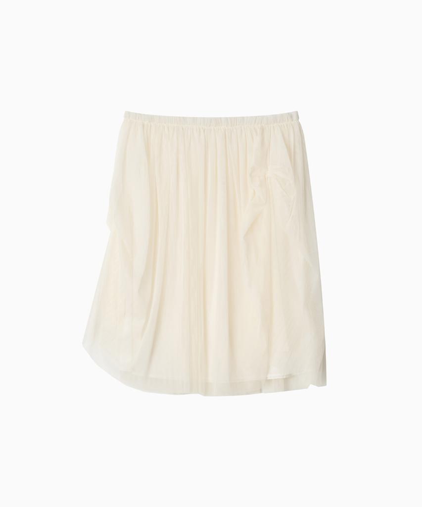 Ohesio Sheer Drape Banding Skirt, Ivory