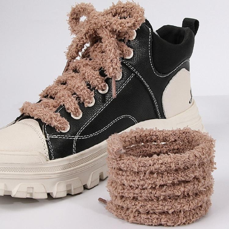 Soft Plush Shoe Lace 120cm Long Polyester Shoelaces Replaceable Sneakers Lace for Adults Trainers Footwear Decoration
