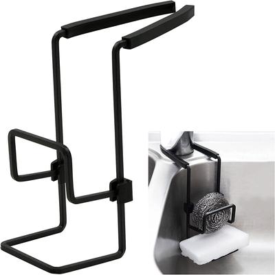 Iron Sink Drain Rack Sponge Storage Sink Faucet Hanging Sponge Holder Sink Soap Stand Rack Kitchen Bathroom Storage Organizer