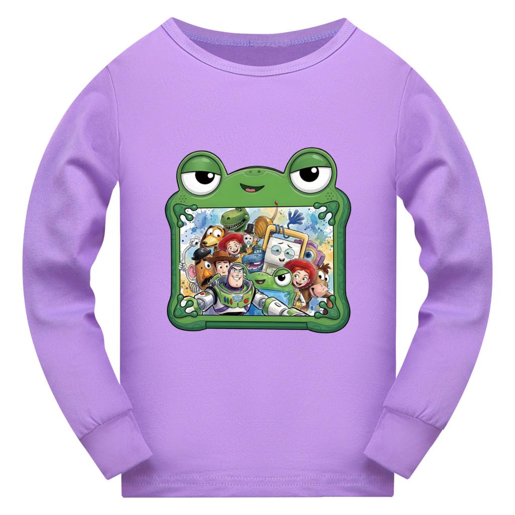 5738 Kid Boys Girls Anime Cartoon Long Sleeves T-Shirt 110cm фиолетовый