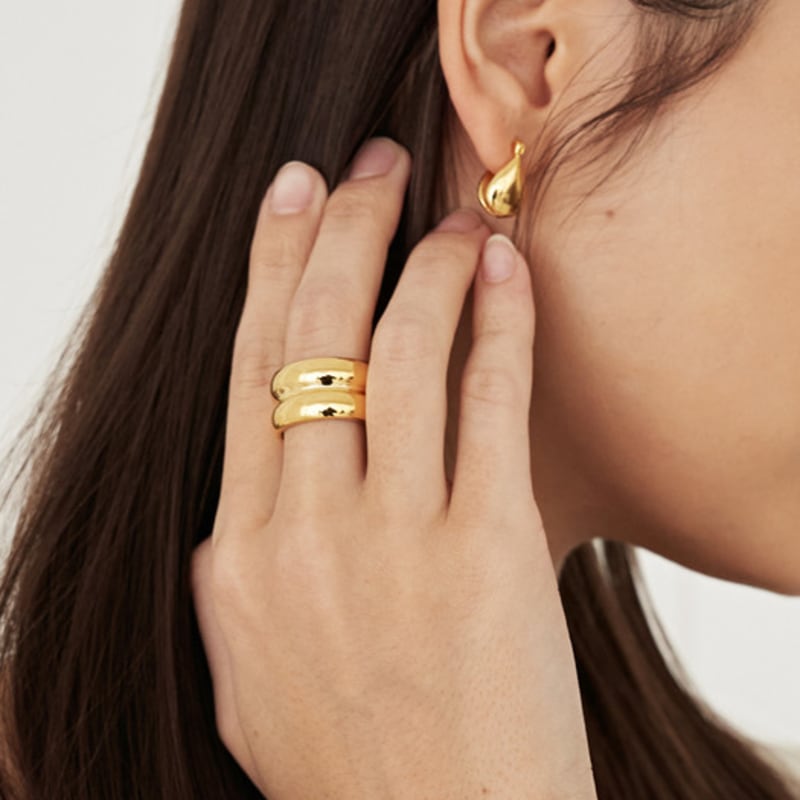 LAYERMOOD 23 Bold Double Ring-gold