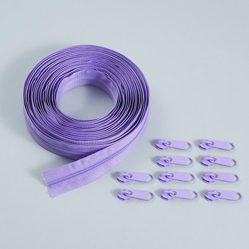 Resin Zippers with #3 Lifting Ring Pulls Close-end for Sewing Bulk, Nylon Plastic Zippers for DIY Tailor Sewing Craft Bags Garment Clothing(10m/3#)