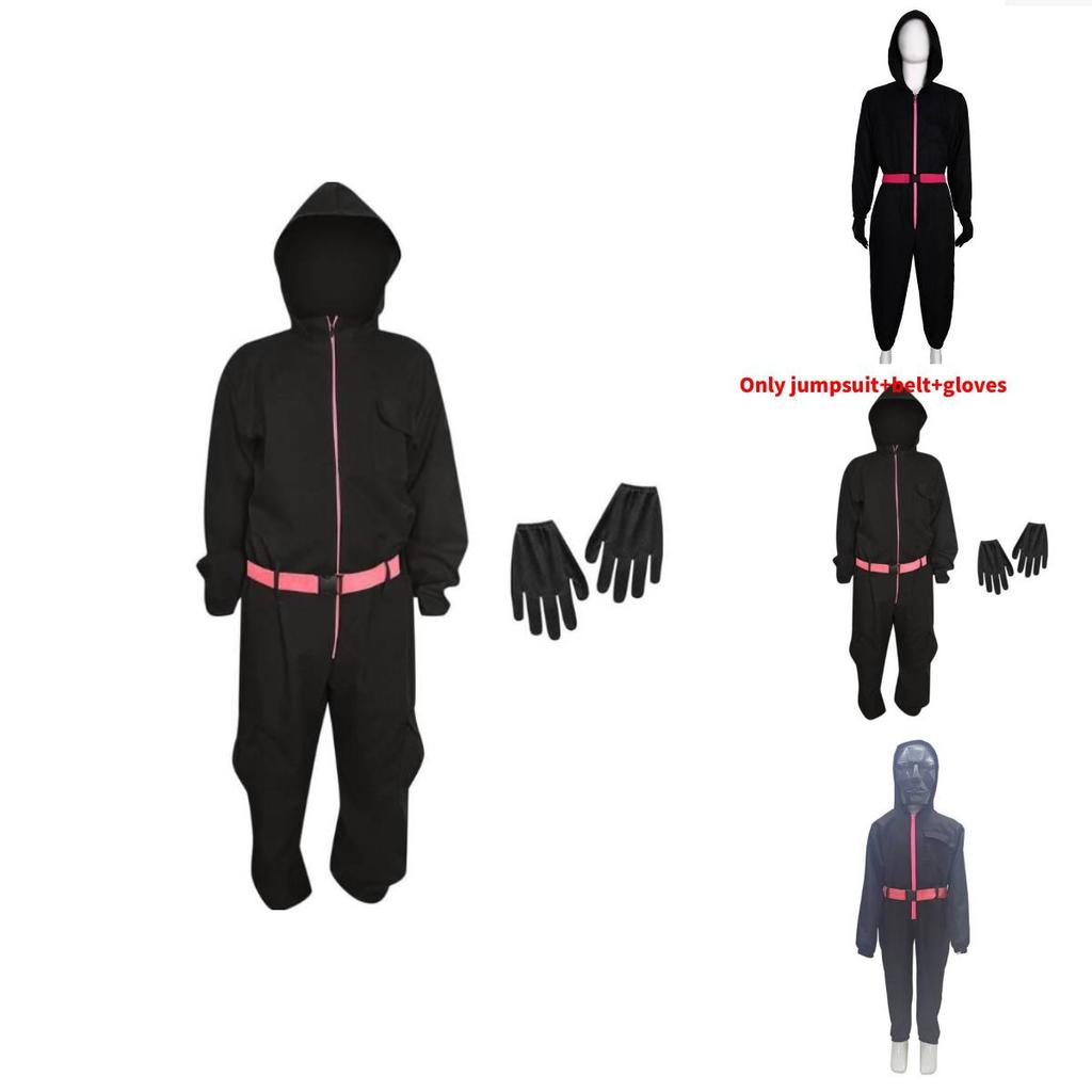 Squid Game Popular Movie Halloween Costume For Kids With Cotton Blend Fabric Cosplay Suit