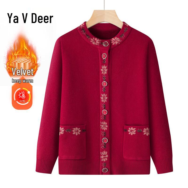 

Yalu Women s Plus Velvet Warm Cardigan Sweater 3XL