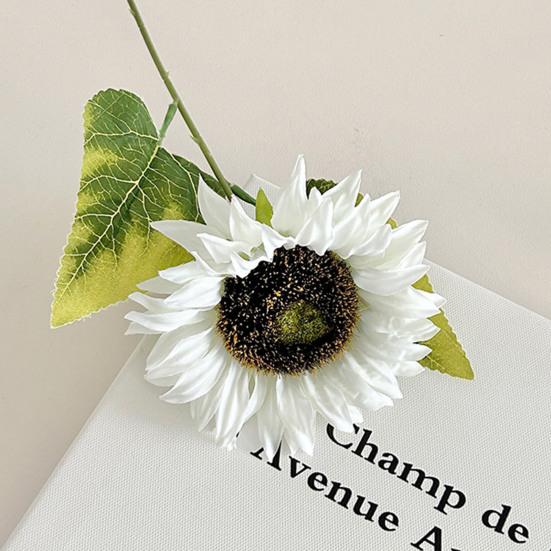 Artificial Flowers Realistic Sunflower Bouquet for Home Decoration UV-Resistant Fade-Free Adjustable Stem Living Room Bedroom Wedding Photo Props