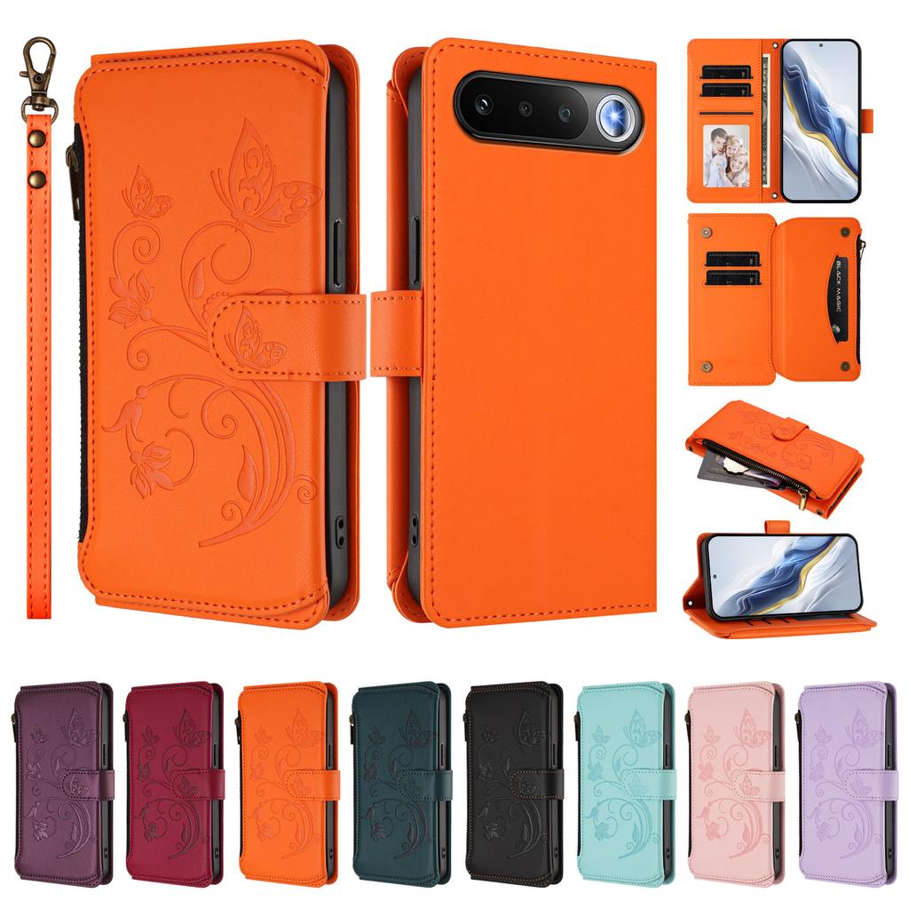 Wallet Case for 16 5G Leather - Leather/PU, Orange, With Lanyard