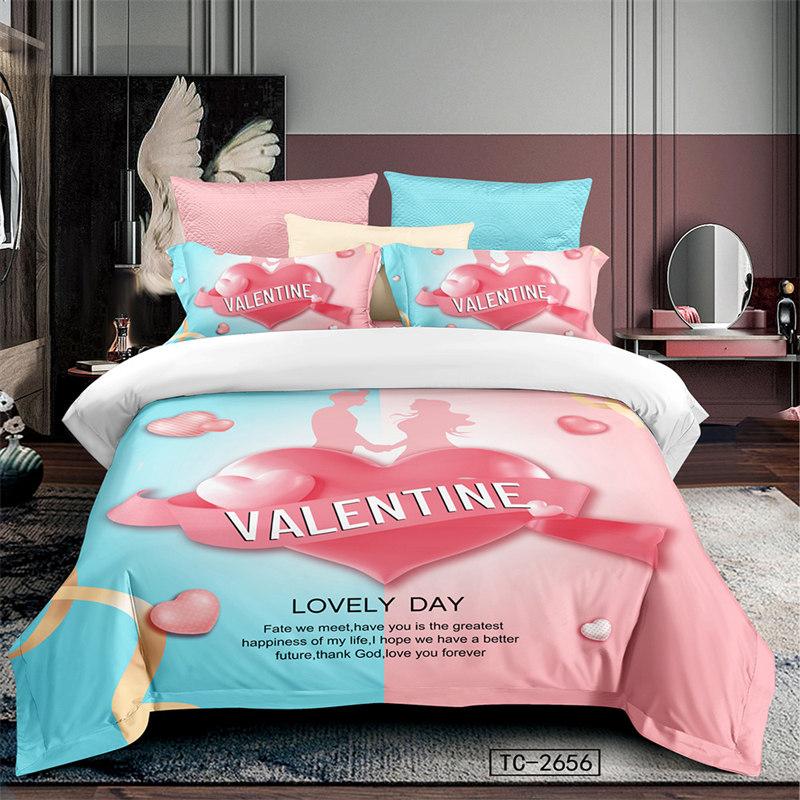 Love Heart Bedding Collections Queen Size Microfiber Romantic Wedding Duvet Cover Collection Gift For ValentineS Day For Girls Women Bedroom