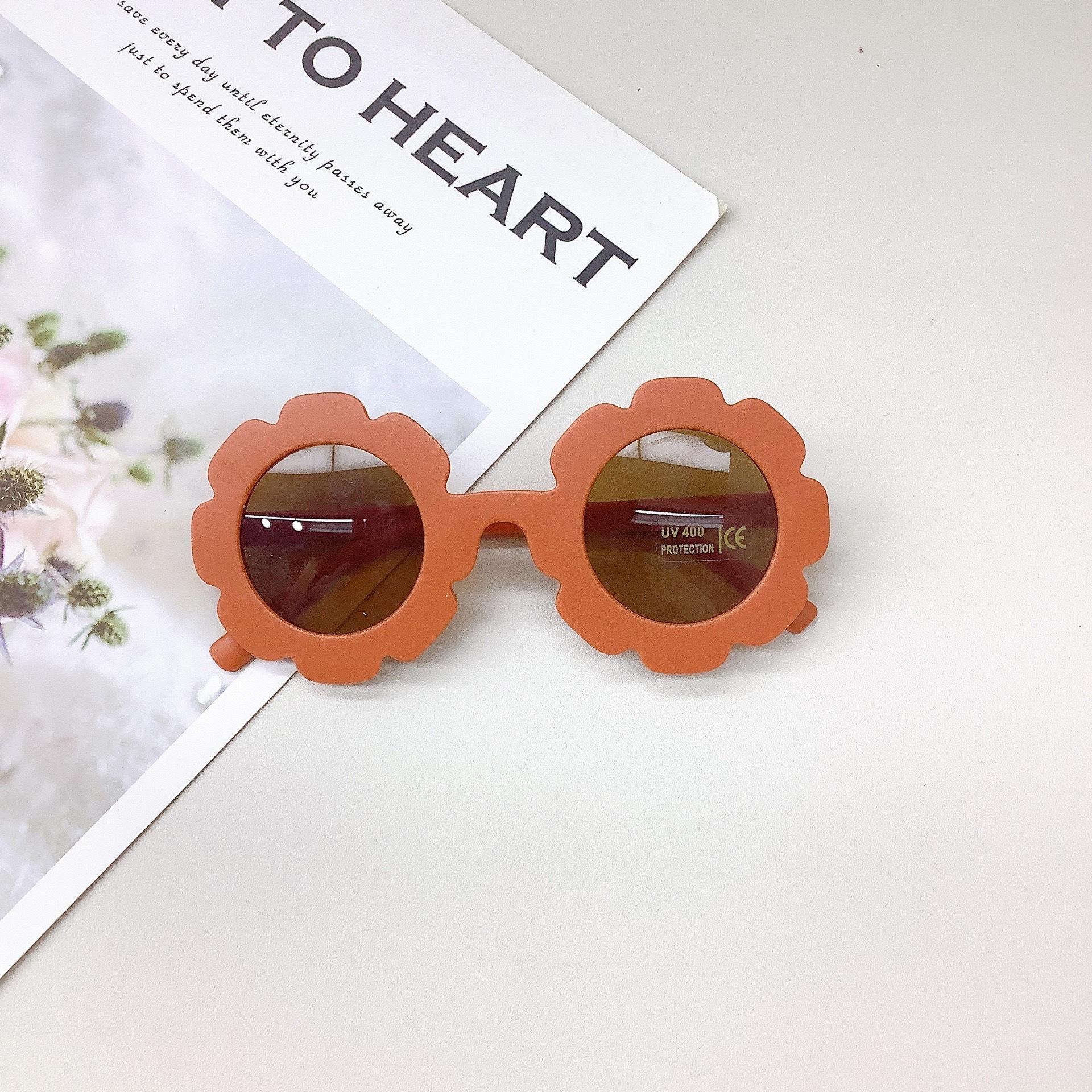 

Детские солнцезащитные очки, Защита от солнца, Супер милые очки Новые Детские Подсолнухи, Свежие Летние Очки, оранжевый