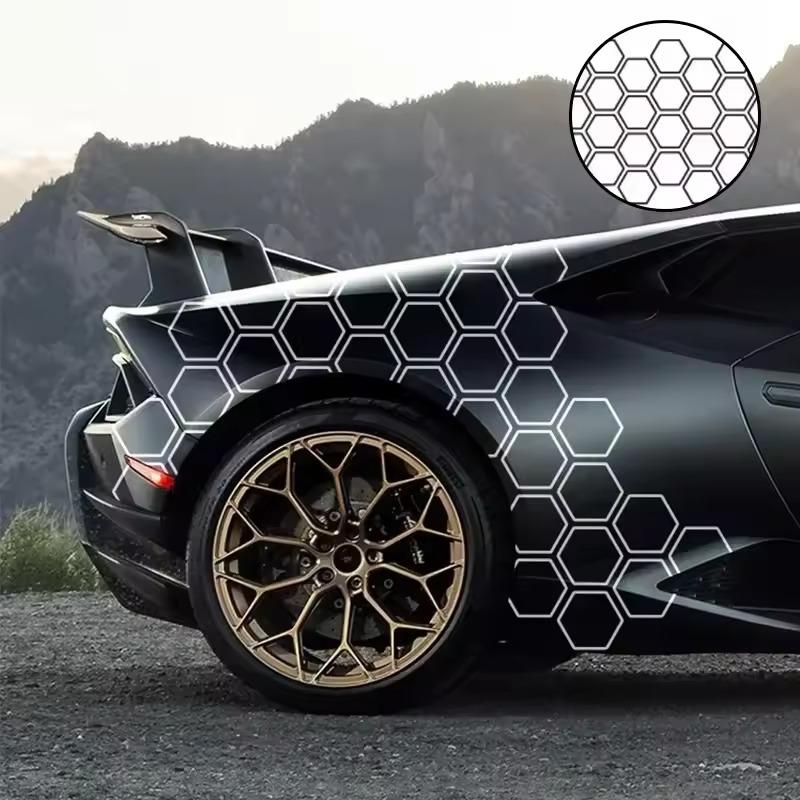 Car Sticker Universal Honeycomb Graphics Film Cars Body Decor Stickers Car Exterior Sticker Auto Vinyl Honeycomb Open Style Tape