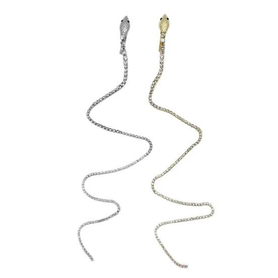 Braided Head Chain Snake Shape Long Tassel Rhinestone Punk Shining Hair Ornament Hair Decor Hair Daily Styling Tool