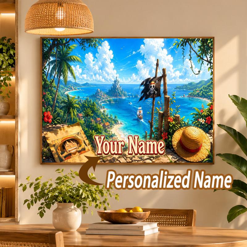 Custom Name One Piece 5D Diamond Painting Personalized Full Drill Diamond Art Kit Gift