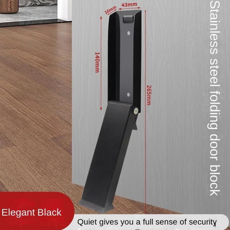 1 Pc Safety Door Stopper Stainless Steel Strong Suction Wall Protectors Hidden Mute Anti Collision Floor Holder for Home Hotel