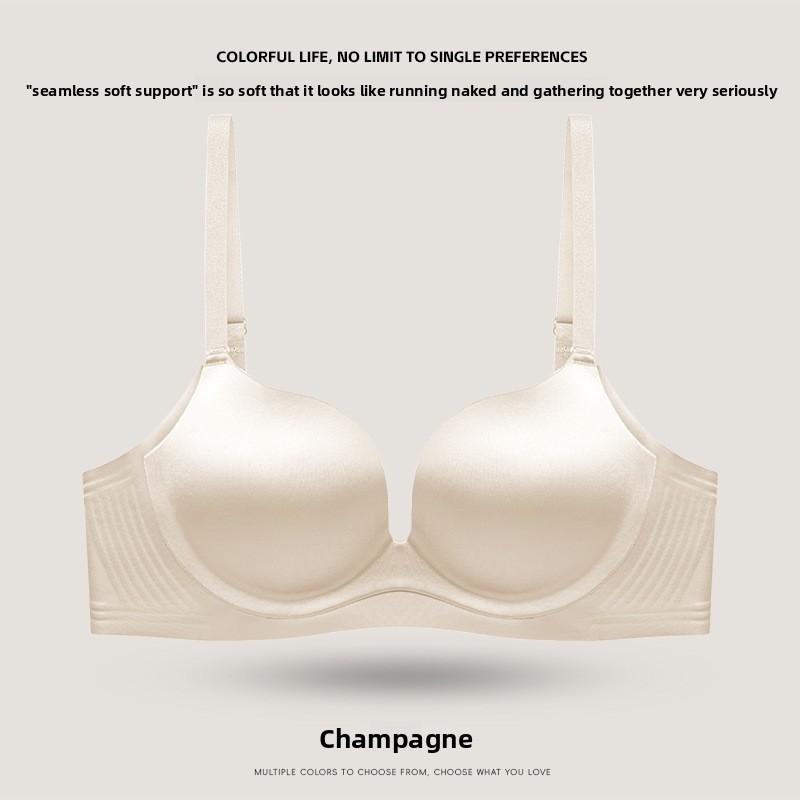 Premium Glossy Seamless Wireless Bra, Soft Support Push Up Anti-Sagging Comfortable Uplift Women's Lingerie
